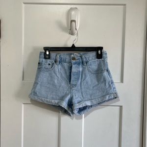 High waisted jean shorts